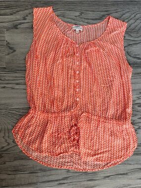 grand & greene Orange Chevron-Print Button Front Camisole